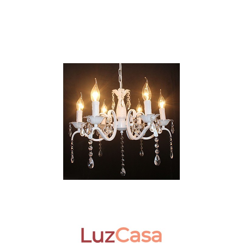 Lustre moderno de cristal mini estilo vela lâmpada de ferro lâmpadas
