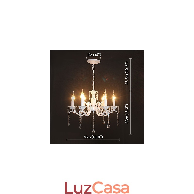 Lustre moderno de cristal mini estilo vela lâmpada de ferro lâmpadas
