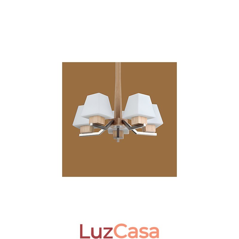 Característica eletroplatada contemporânea moderna para lustre de bambu de madeira
