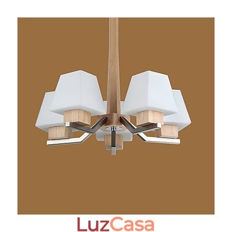 Característica eletroplatada contemporânea moderna para lustre de bambu de madeira Característica eletroplatada contemporânea moderna para lustre de bambu de madeira