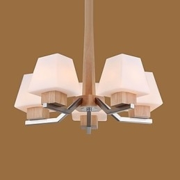 Característica eletroplatada contemporânea moderna para lustre de bambu de madeira
