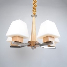 Característica eletroplatada contemporânea moderna para lustre de bambu de madeira