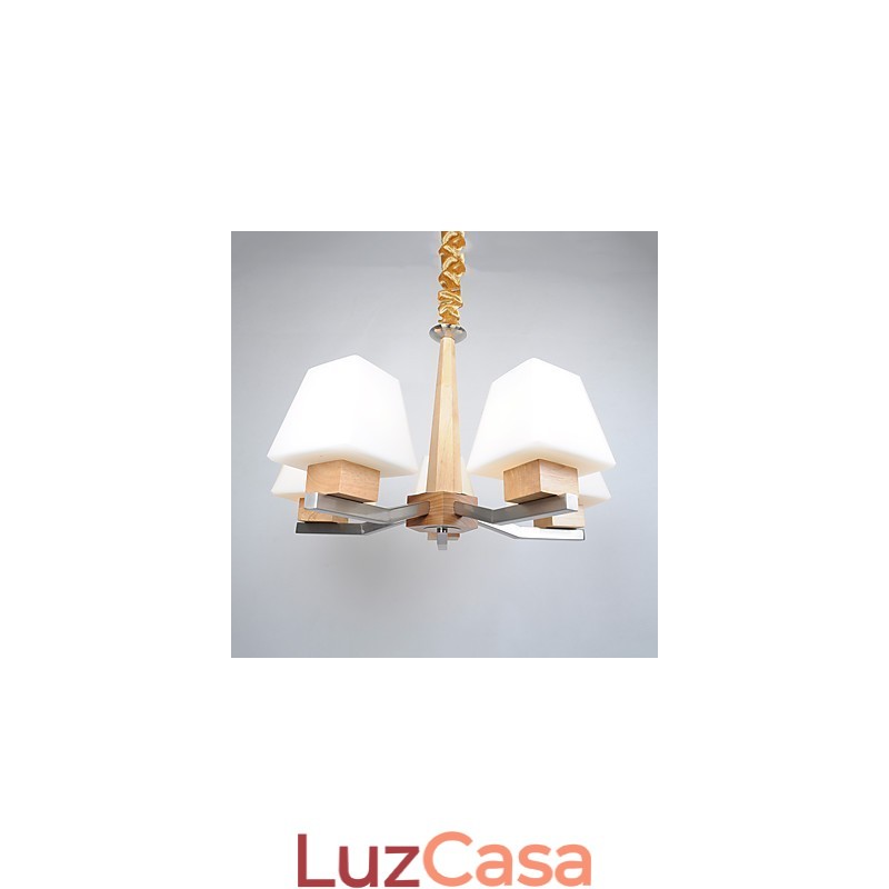 Característica eletroplatada contemporânea moderna para lustre de bambu de madeira