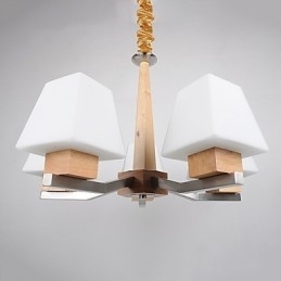 Característica eletroplatada contemporânea moderna para lustre de bambu de madeira