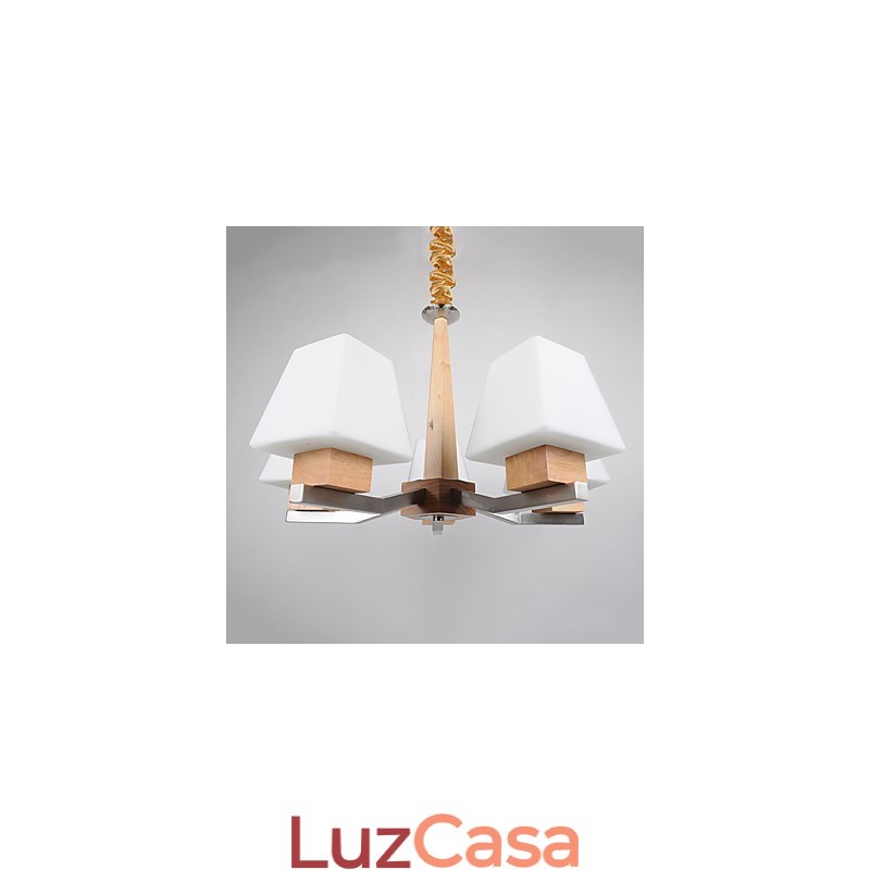 Característica eletroplatada contemporânea moderna para lustre de bambu de madeira