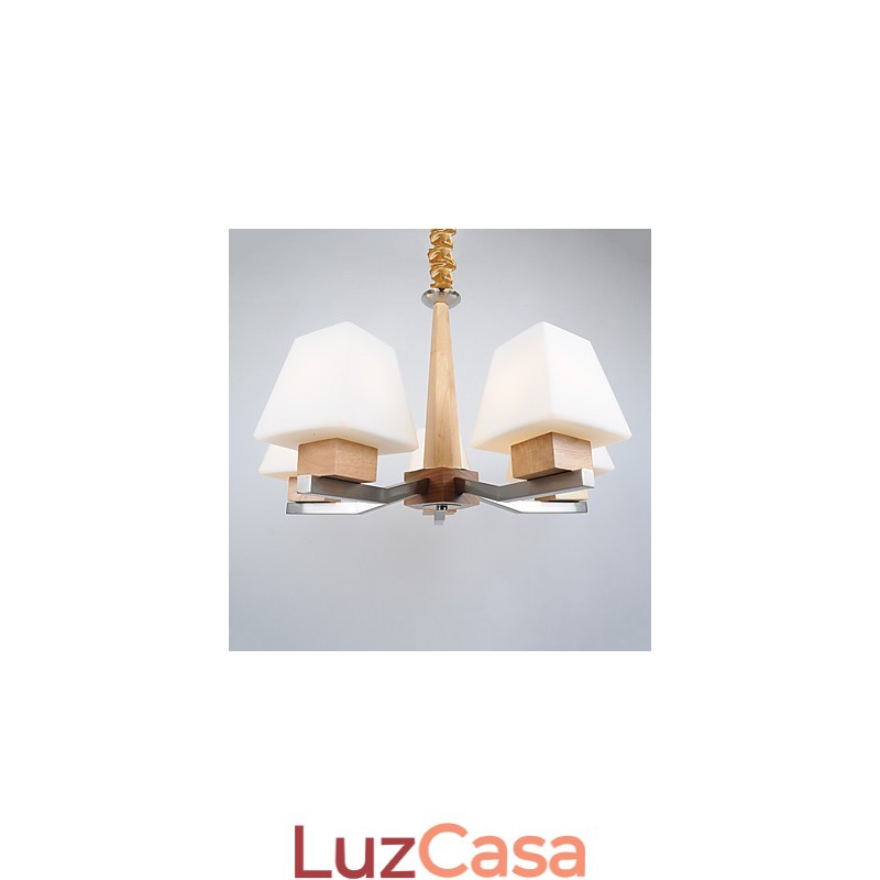 Característica eletroplatada contemporânea moderna para lustre de bambu de madeira