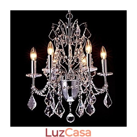 Moderno Contemporâneo Tradicional Clássico Country Chrome Feature para Lustre de Metal Cristal
