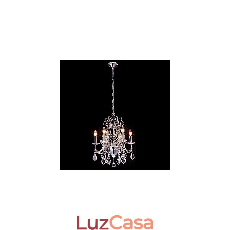 Moderno Contemporâneo Tradicional Clássico Country Chrome Feature para Lustre de Metal Cristal