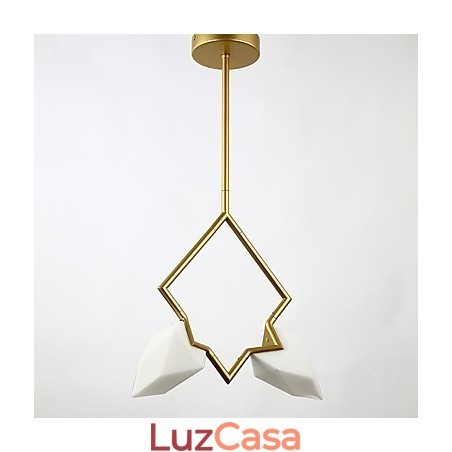 2 postes de luz modernos de metal com lustre de vidro pêssego, luminária pendente para decoração de cantina