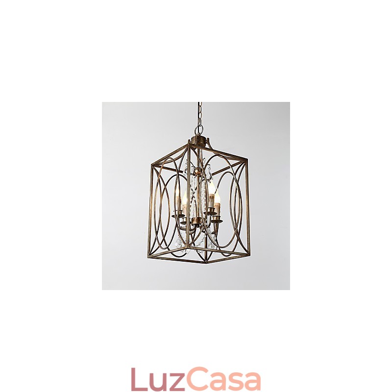 Quatro luzes vintage metal americano industrial loft pintura cor lustre europeu lâmpada pingente decoração interna