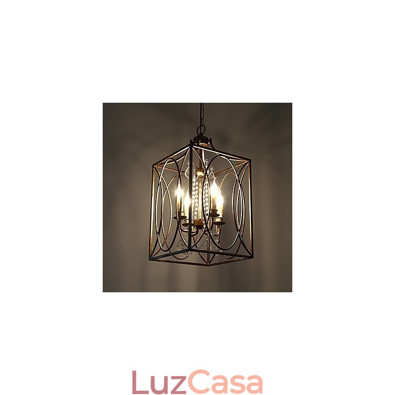 Quatro luzes vintage metal americano industrial loft pintura cor lustre europeu lâmpada pingente decoração interna