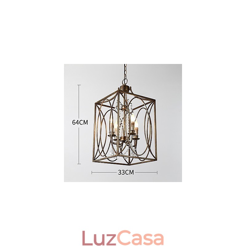 Quatro luzes vintage metal americano industrial loft pintura cor lustre europeu lâmpada pingente decoração interna