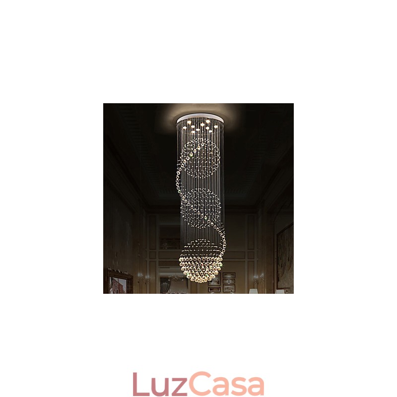 10 Luzes 2,5 Metros de Comprimento Longo Gota de Chuva Gota de Lágrima Moderno Lustre de Teto de Cristal Pendente de Luz Interna