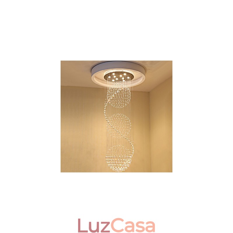 10 Luzes 2,5 Metros de Comprimento Longo Gota de Chuva Gota de Lágrima Moderno Lustre de Teto de Cristal Pendente de Luz Interna