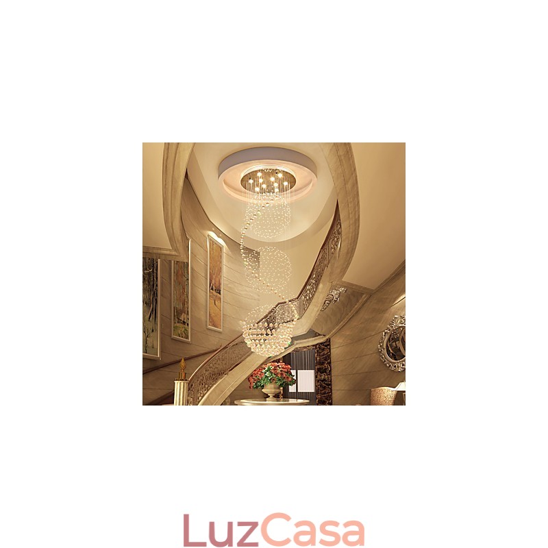 10 Luzes 2,5 Metros de Comprimento Longo Gota de Chuva Gota de Lágrima Moderno Lustre de Teto de Cristal Pendente de Luz Interna
