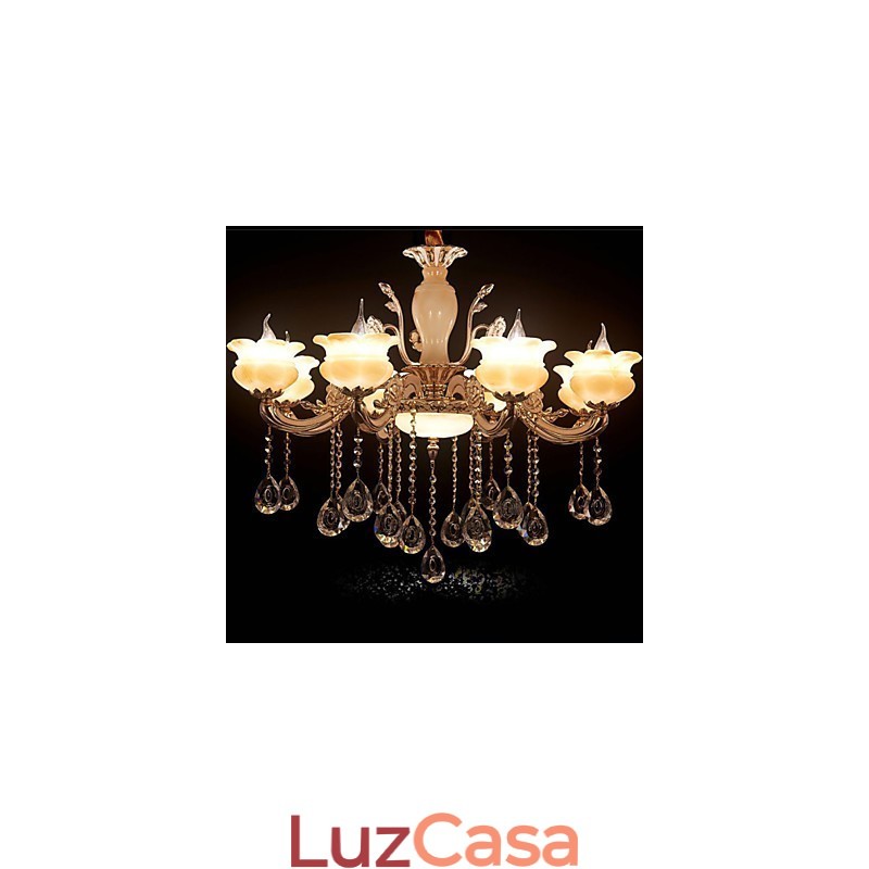 Luminária pendente de cristal jade