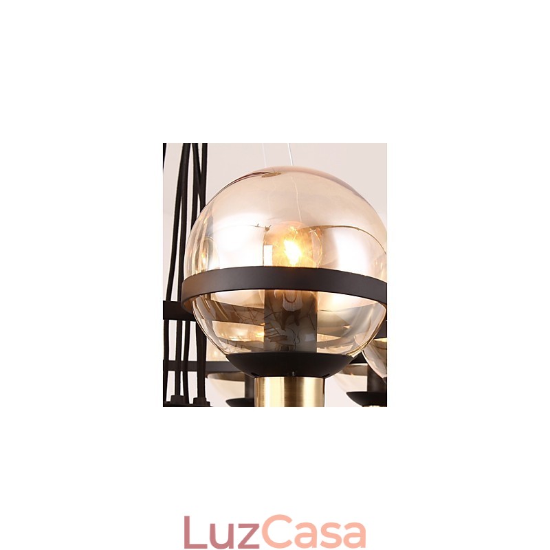 Lustre personalizado de 6 luzes com cúpula de vidro