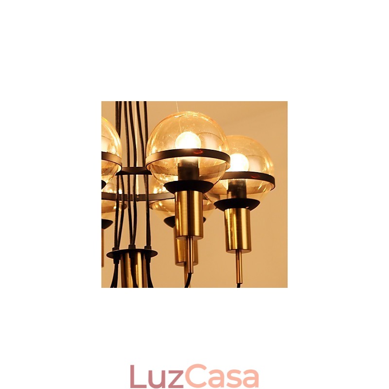 Lustre personalizado de 6 luzes com cúpula de vidro