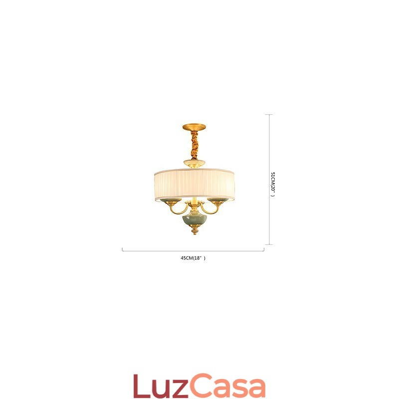 Lustre todo em cobre Lustre decorativo em jade