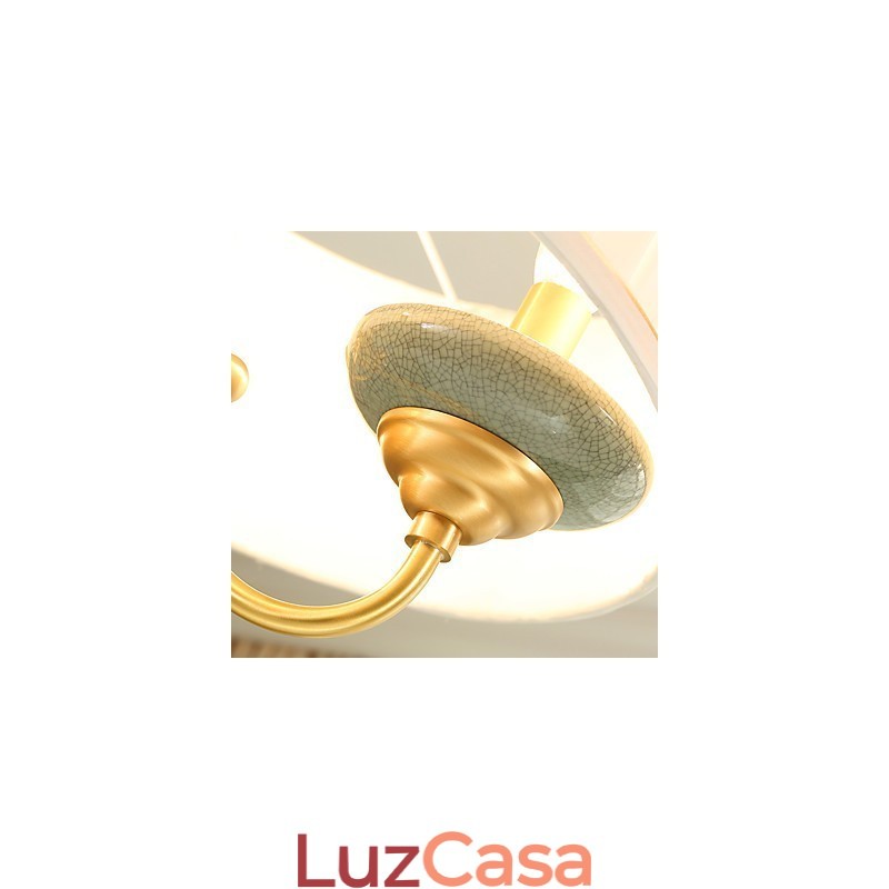 Lustre todo em cobre Lustre decorativo em jade