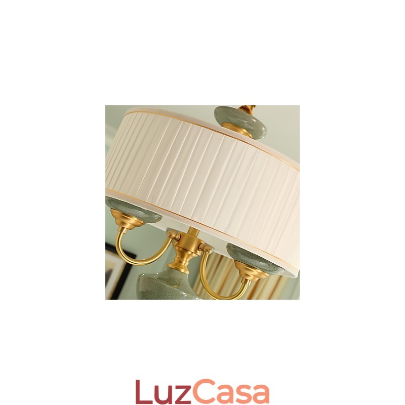 Lustre todo em cobre Lustre decorativo em jade