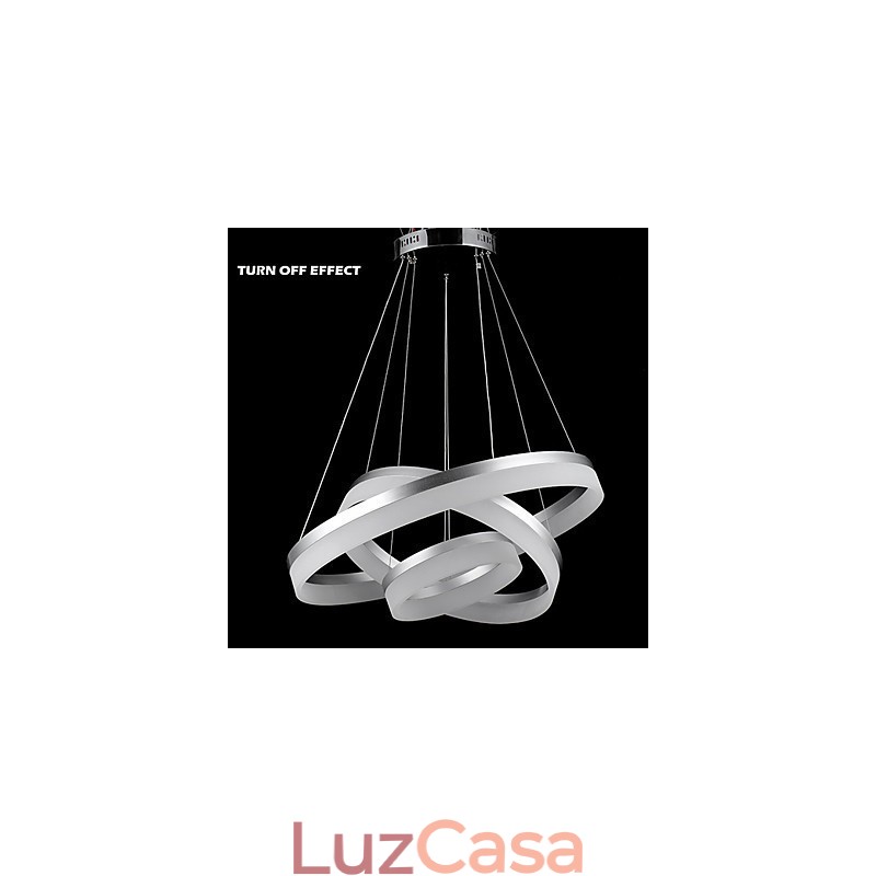 Luzes de lustre redondas, iluminação, lâmpadas de acrílico modernas, luxuosas, três anéis, luminárias de teto
