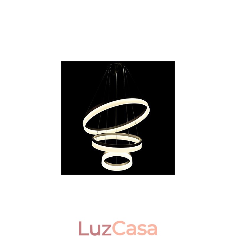 Luzes de lustre redondas, iluminação, lâmpadas de acrílico modernas, luxuosas, três anéis, luminárias de teto