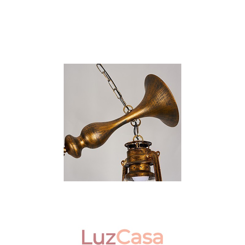 Lustre de metal rústico estilo chalé vintage retrô country globo pintura característica para designers de estilo mini