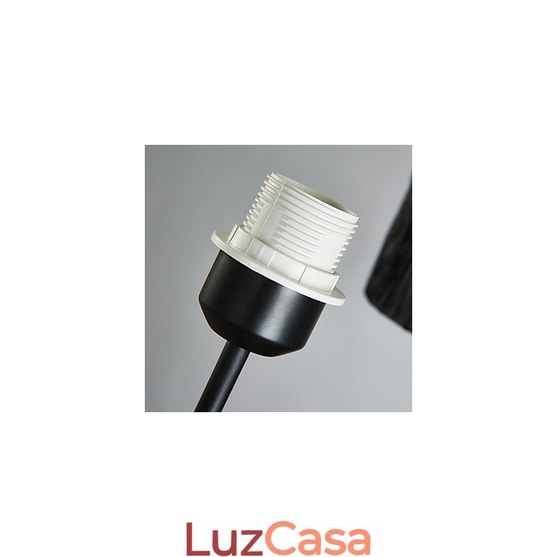 Lustre clássico tradicional de 3 luzes com cúpula de tecido simples