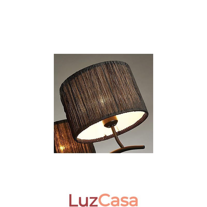 Lustre clássico tradicional de 3 luzes com cúpula de tecido simples