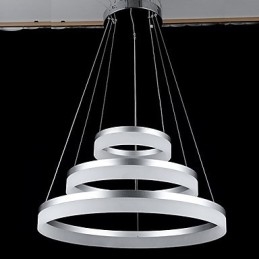 Luzes de lustre redondas, iluminação, lâmpadas de acrílico modernas, luxuosas, três anéis, luminárias de teto