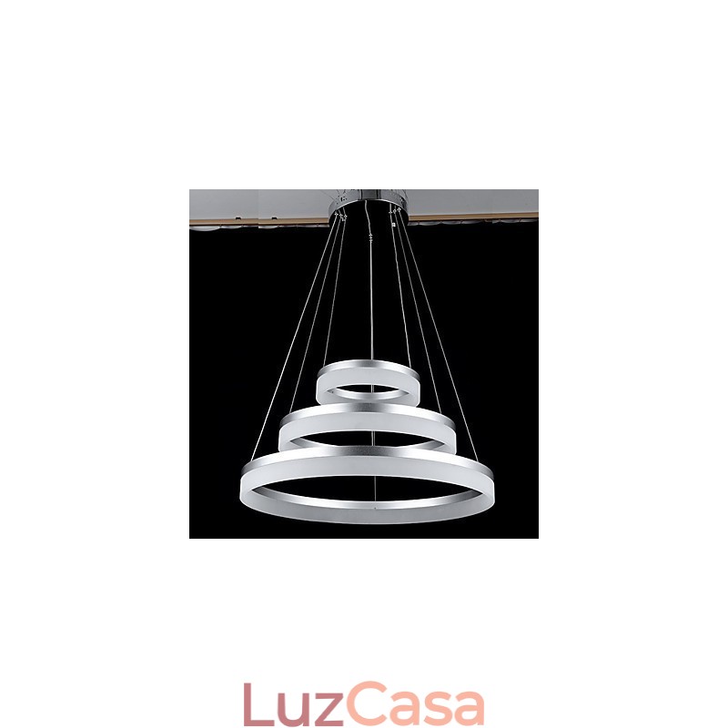 Luzes de lustre redondas, iluminação, lâmpadas de acrílico modernas, luxuosas, três anéis, luminárias de teto