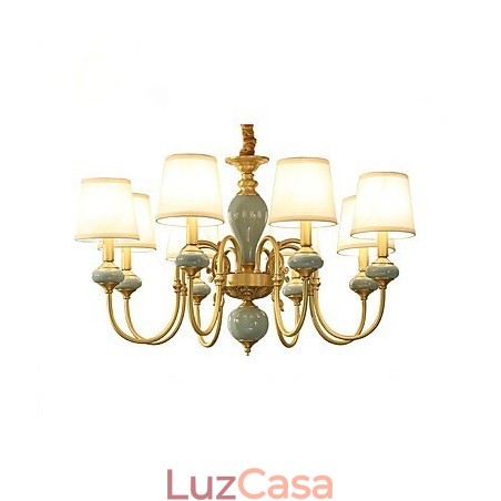 Lustre Tradicional Clássico Country Latão Recurso para Mini Estilo Metal 8 Lâmpadas Lustre Tradicional Clássico Country Latão Recurso para Mini Estilo Metal 8 Lâmpadas