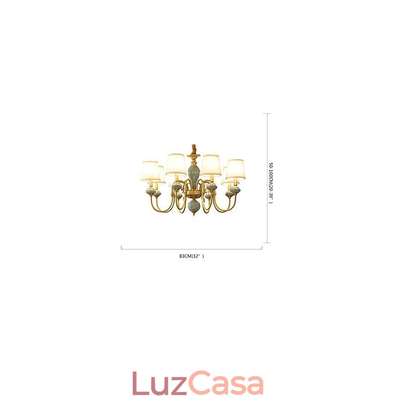 Lustre Tradicional Clássico Country Latão Recurso para Mini Estilo Metal 8 Lâmpadas