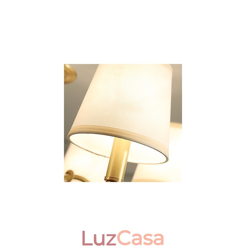 Lustre Tradicional Clássico Country Latão Recurso para Mini Estilo Metal 8 Lâmpadas