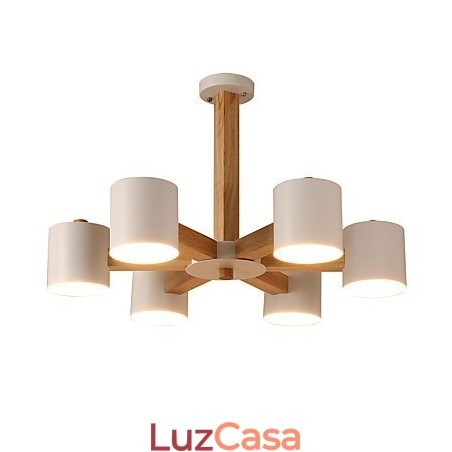 Lustre de 6 luzes moderno contemporâneo tradicional clássico vintage country madeira característica para madeira Lustre de 6 luzes moderno contemporâneo tradicional clássico vintage country madeira característica para madeira