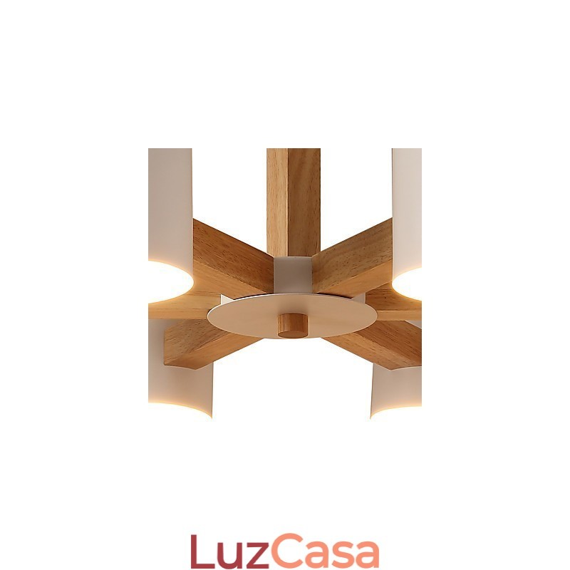 Lustre de 6 luzes moderno contemporâneo tradicional clássico vintage country madeira característica para madeira