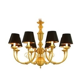 Lustre Tradicional Clássico Country Latão Recurso para Mini Estilo Metal 8 Lâmpadas