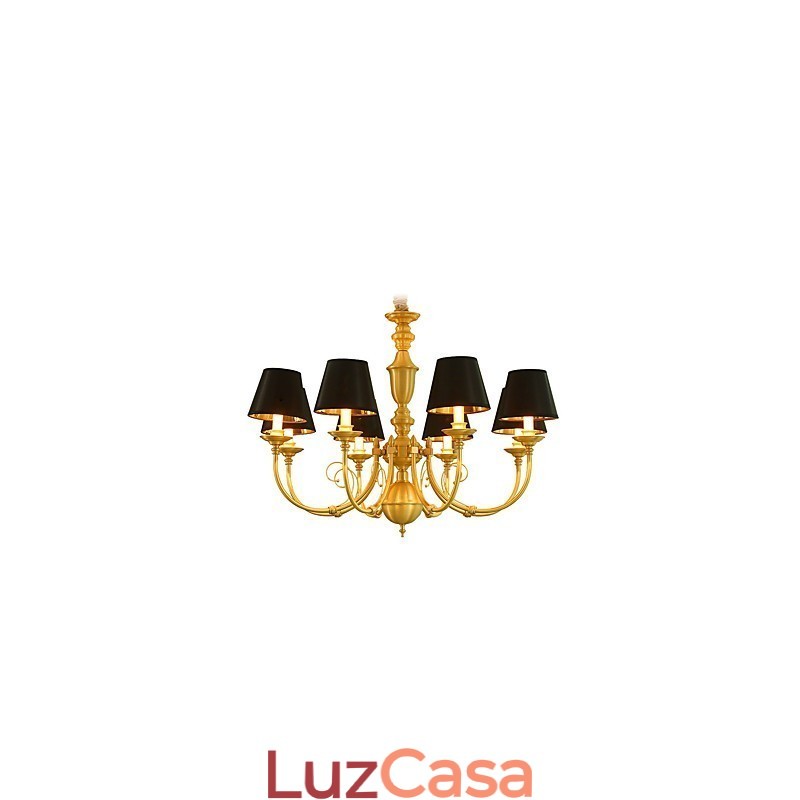 Lustre Tradicional Clássico Country Latão Recurso para Mini Estilo Metal 8 Lâmpadas