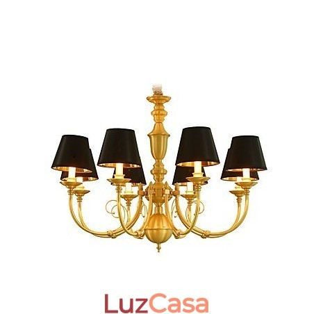 Lustre Tradicional Clássico Country Latão Recurso para Mini Estilo Metal 8 Lâmpadas Lustre Tradicional Clássico Country Latão Recurso para Mini Estilo Metal 8 Lâmpadas
