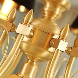Lustre Tradicional Clássico Country Latão Recurso para Mini Estilo Metal 8 Lâmpadas