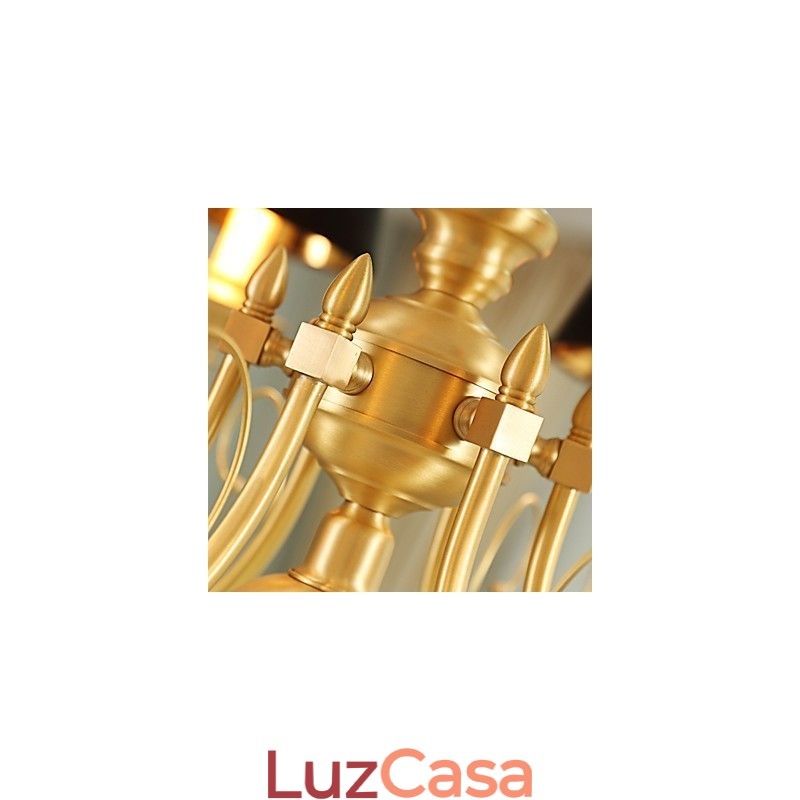 Lustre Tradicional Clássico Country Latão Recurso para Mini Estilo Metal 8 Lâmpadas