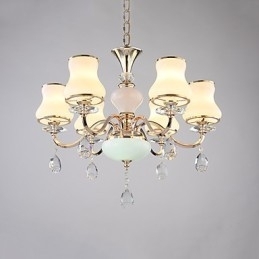Lustre moderno contemporâneo galvanizado com recurso para metal cristal