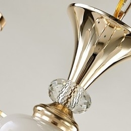 Lustre moderno contemporâneo galvanizado com recurso para metal cristal