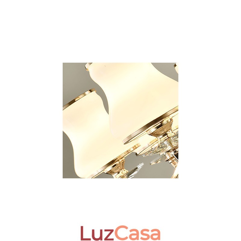 Lustre moderno contemporâneo galvanizado com recurso para metal cristal