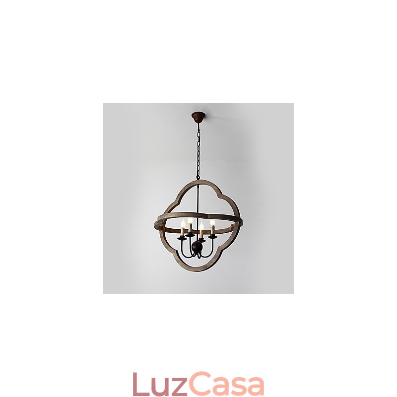 Vintage Metal Amercian Industrial Loft Pintura Cor Lustre de Madeira Lâmpada Pendente Decoração Interna Lâmpada