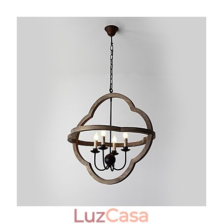 Vintage Metal Amercian Industrial Loft Pintura Cor Lustre de Madeira Lâmpada Pendente Decoração Interna Lâmpada