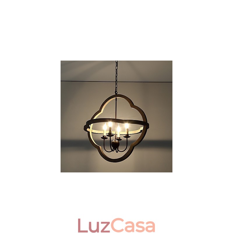 Vintage Metal Amercian Industrial Loft Pintura Cor Lustre de Madeira Lâmpada Pendente Decoração Interna Lâmpada