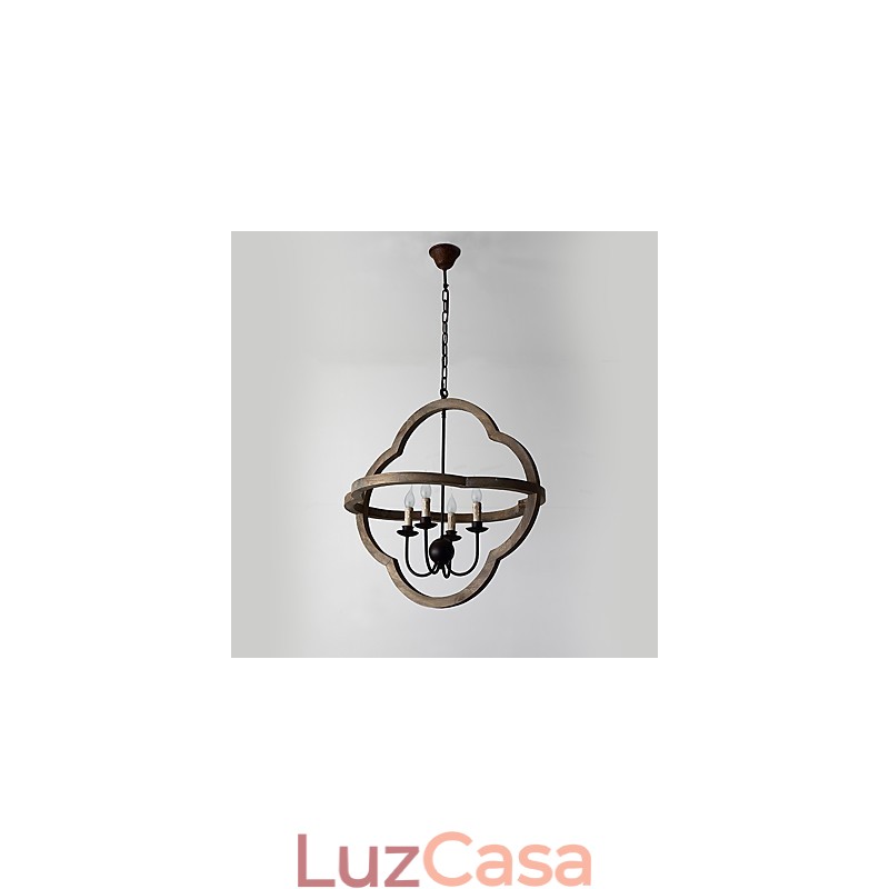 Vintage Metal Amercian Industrial Loft Pintura Cor Lustre de Madeira Lâmpada Pendente Decoração Interna Lâmpada