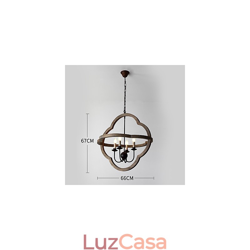 Vintage Metal Amercian Industrial Loft Pintura Cor Lustre de Madeira Lâmpada Pendente Decoração Interna Lâmpada
